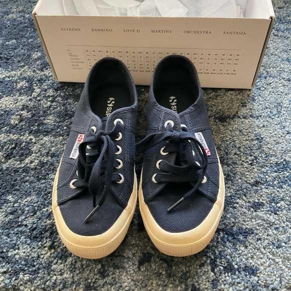 Navy blue Superga tennis shoes - Picture 5 of 12